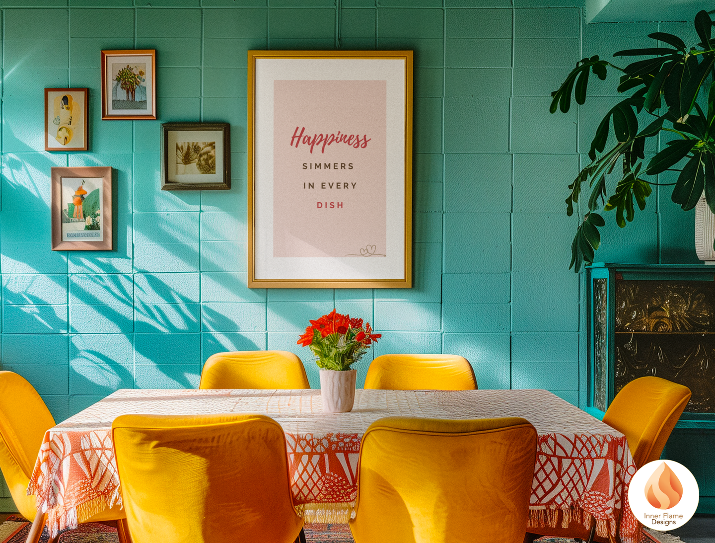 Motivational Poster with Quote on Family and Togetherness 4 - "Happiness Simmers In Every Dish"