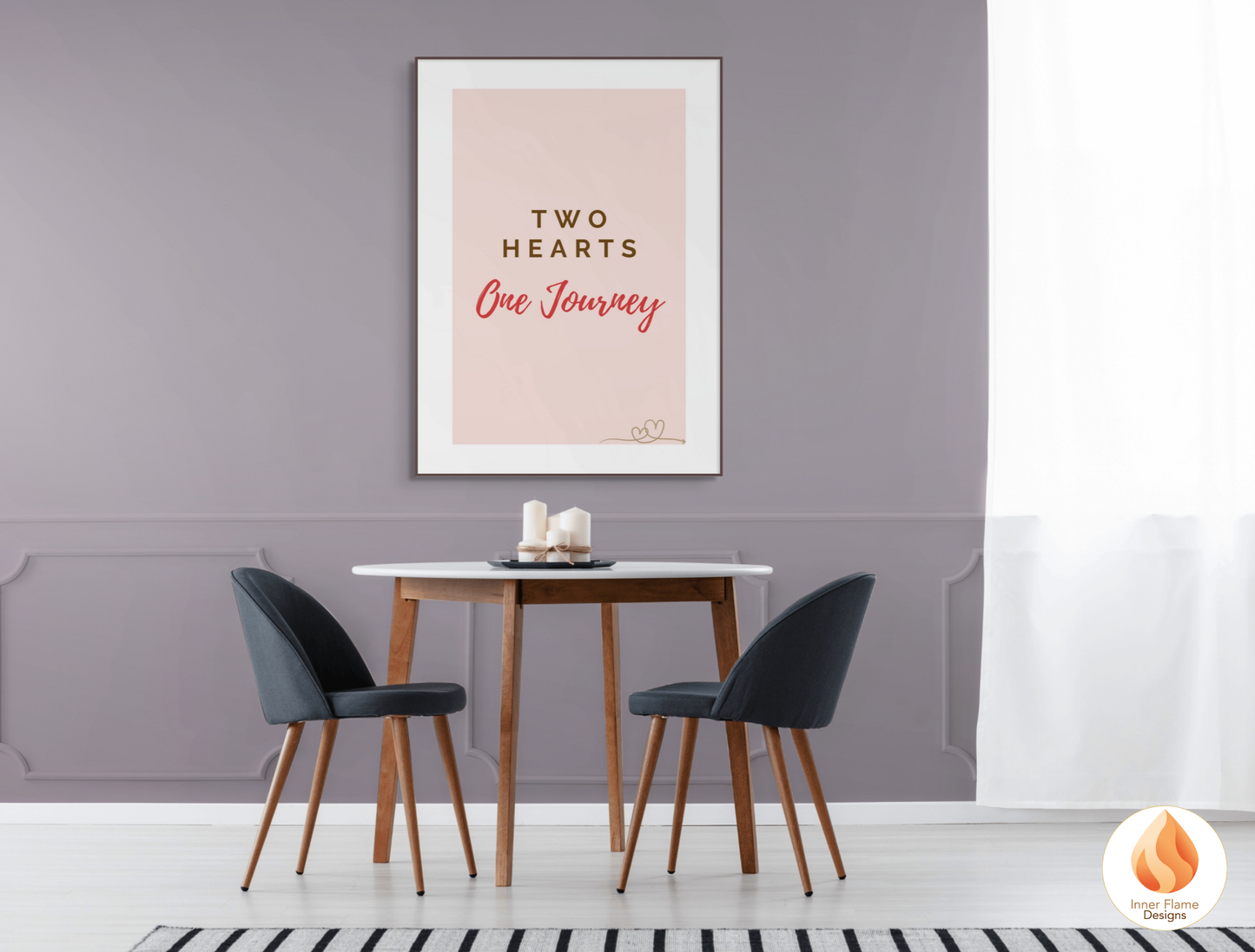 Motivational Poster with Love Inspirational Quote 3 - "Two Hearts, One Journey"