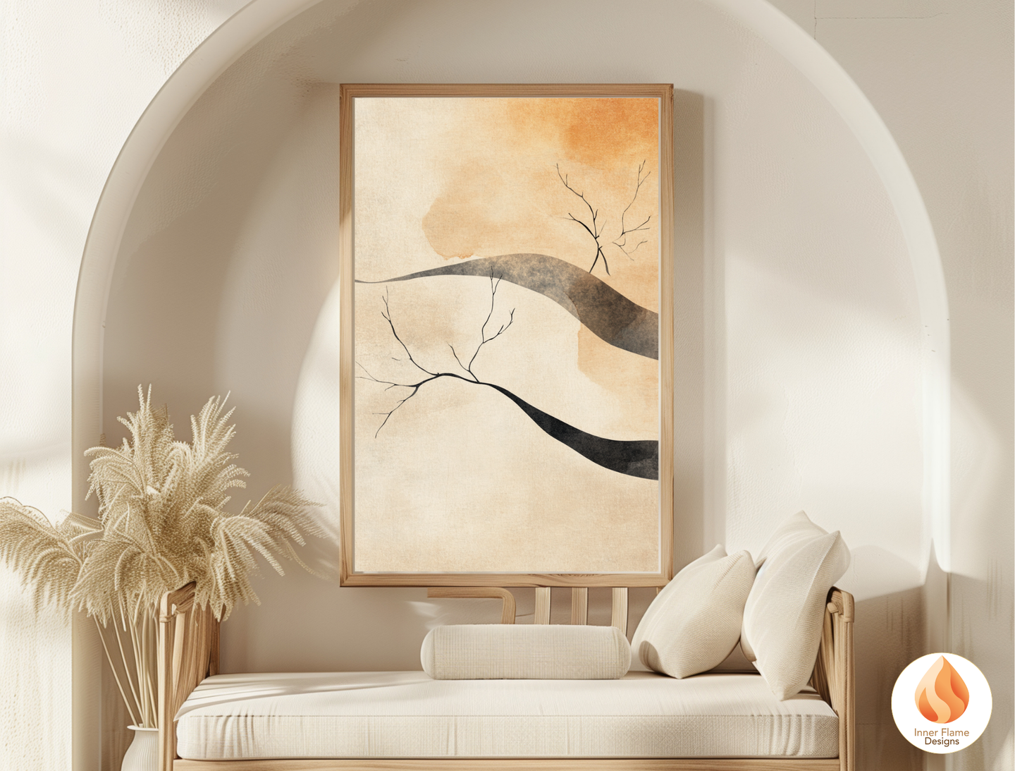 Refined Japandi Art for Modern Home Design | Triptych Artwork