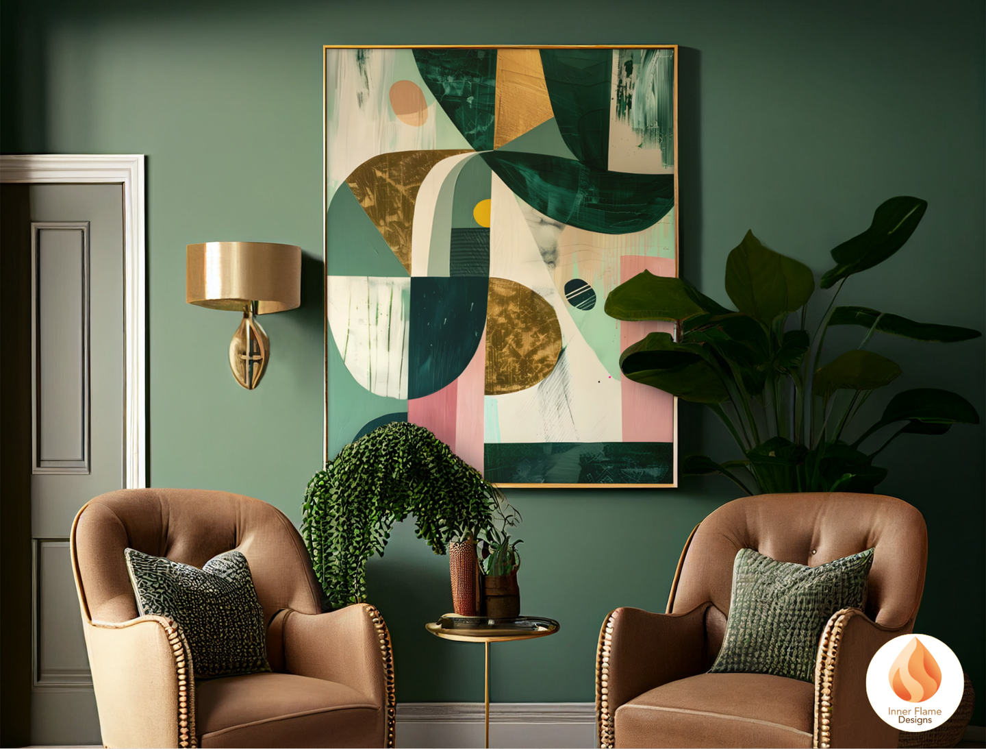 Eclectic Geometric Artwork for Modern Home Design | Triptych Artwork