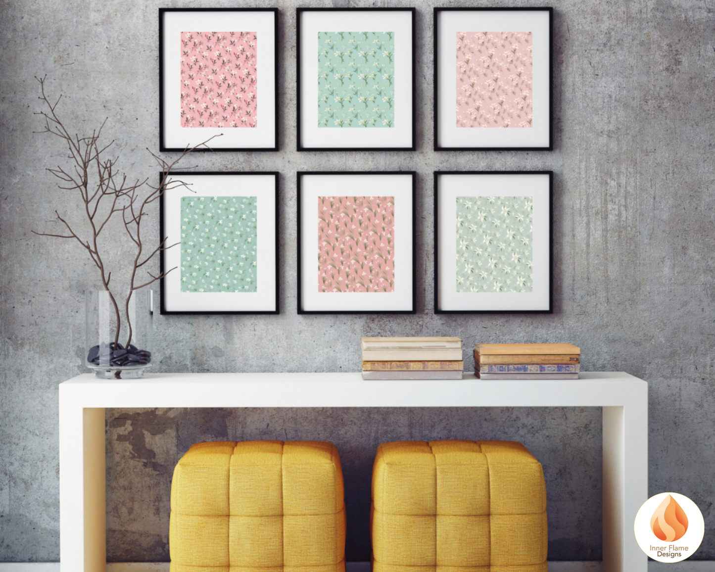 Japandi Lily Floral Surface Patterns | Seamless Patterns for Wallpaper, Textiles, Packaging and Digital Designs