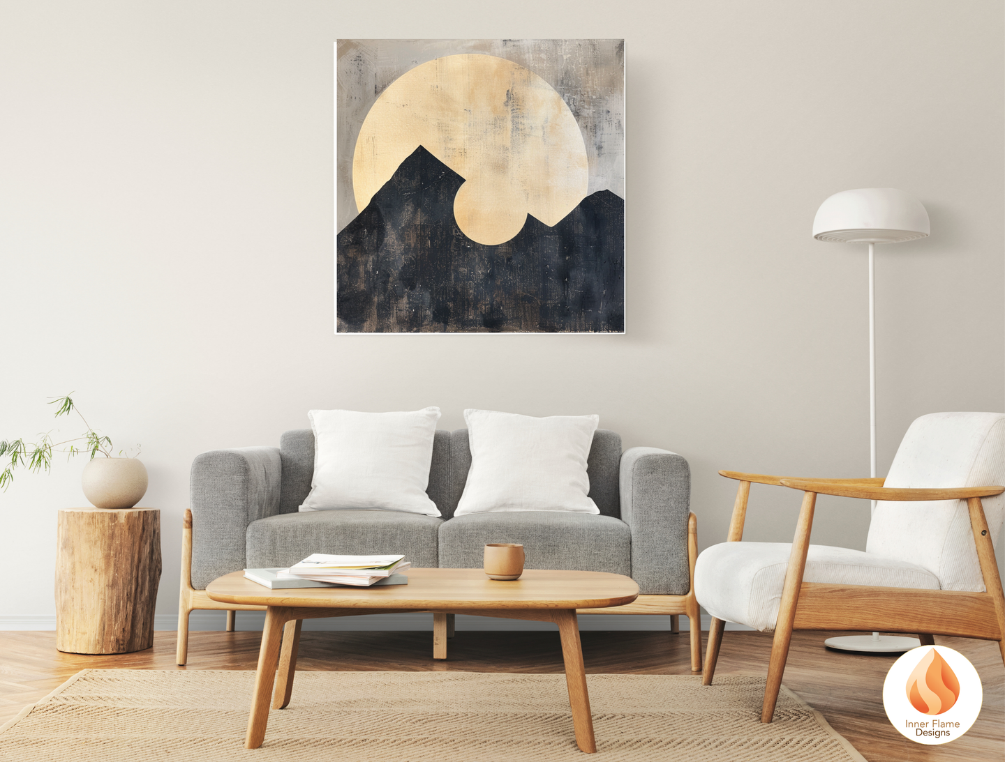 Ethereal Japandi Art for Modern Home Design | Triptych Artwork (Series 4)