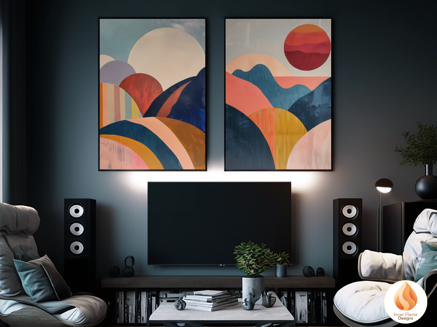 Eclectic Boho Wall Art Décor for Modern Home Design | Triptych Artwork (Series 5)