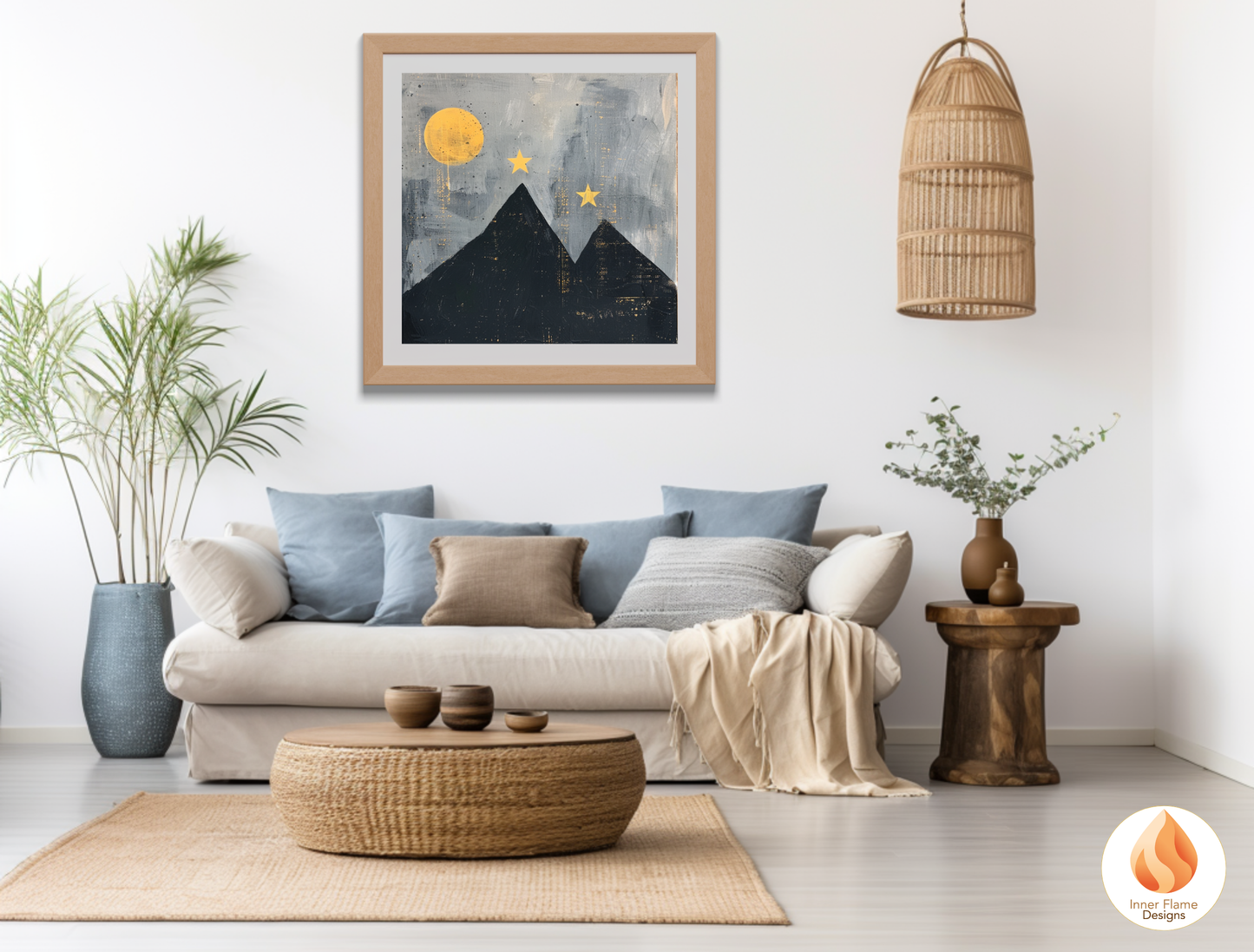 Ethereal Japandi Art for Modern Home Design | Triptych Artwork (Series 3)