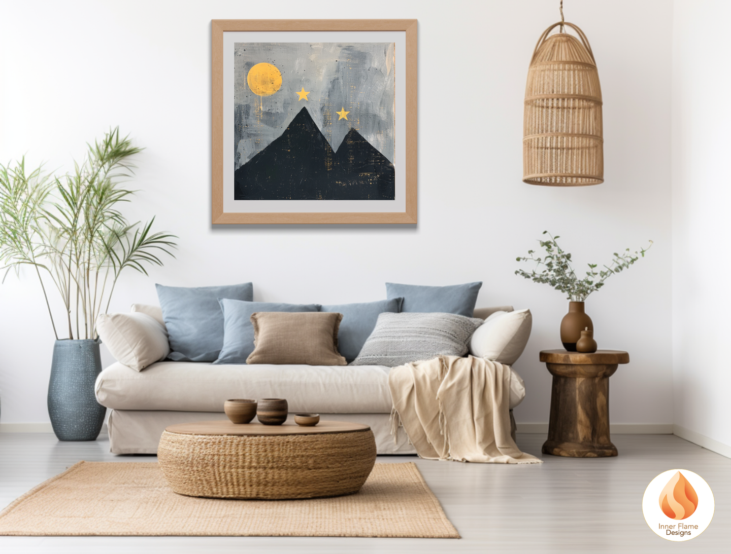 Ethereal Japandi Art for Modern Home Design | Triptych Artwork (Series 3)