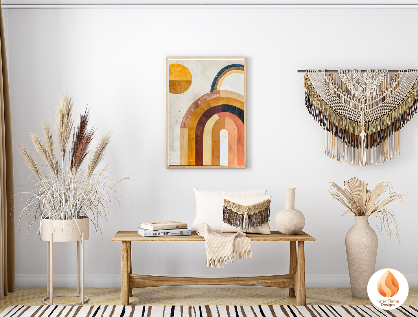 Eclectic Boho Wall Art Décor for Modern Home Design | Triptych Artwork (Series 4)