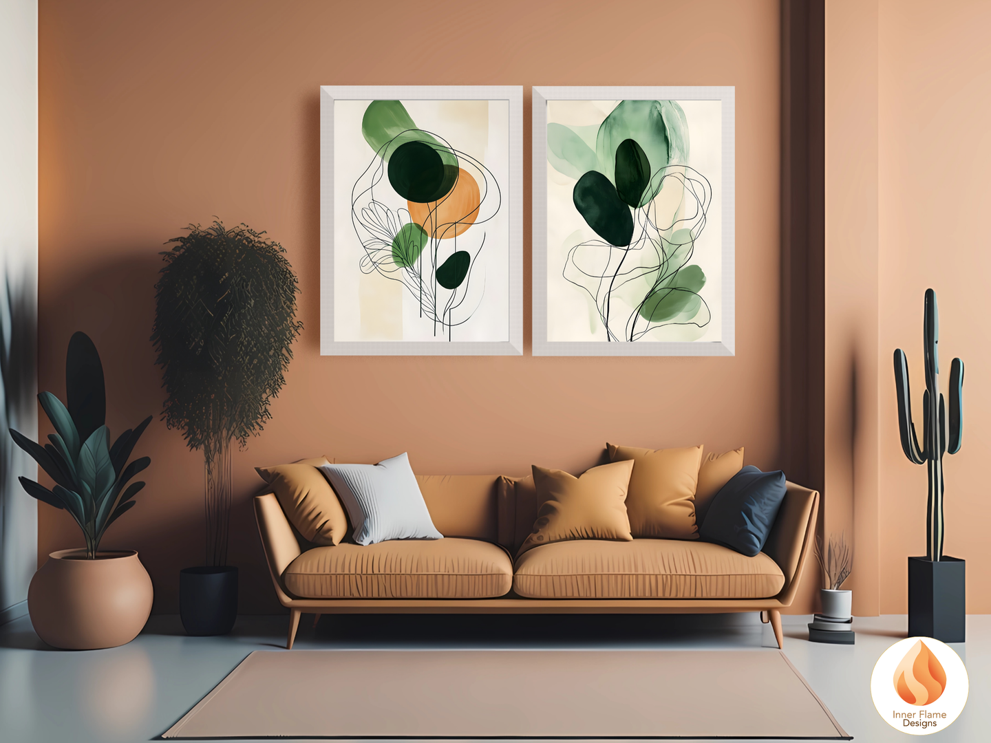 Fluid Line Art for Modern Home Design | Triptych Artwork