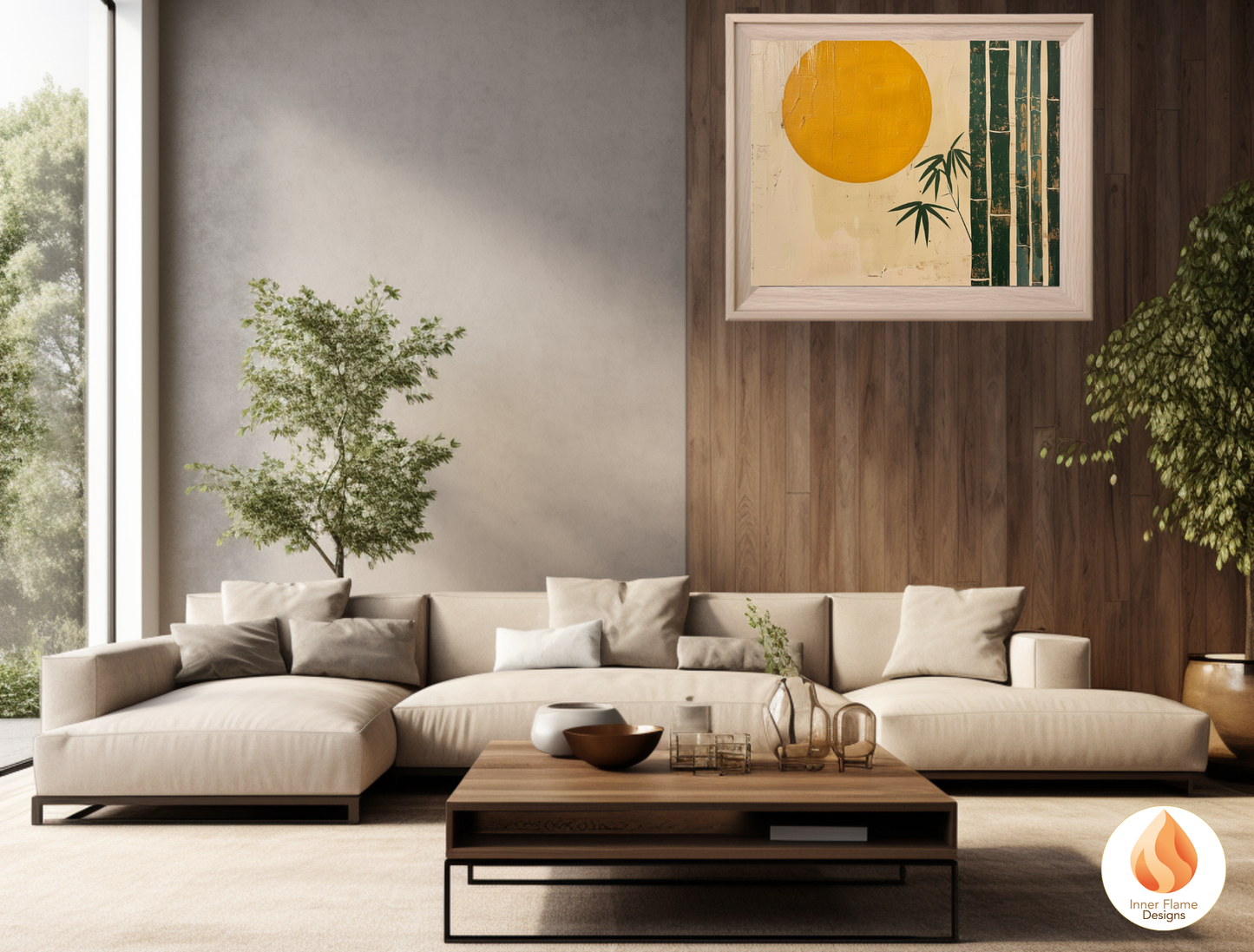 Tranquil Japandi Art for Modern Home Design | Triptych Artwork (Series 2)