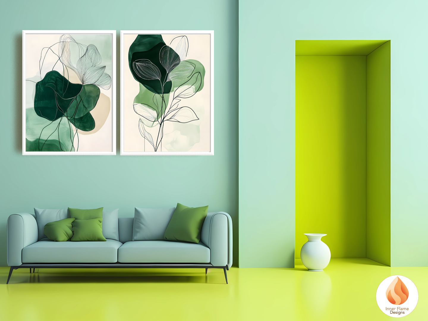 Bold Line Art for Modern Home Design | Triptych Artwork