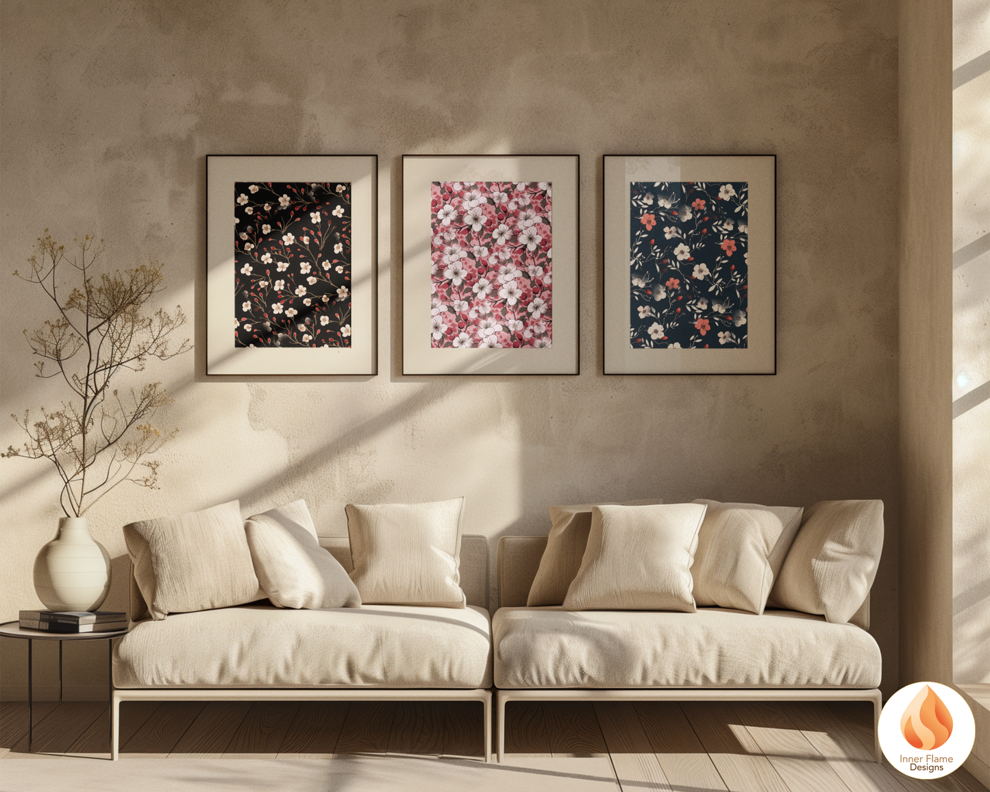 Japandi Rose Floral Surface Patterns | Seamless Patterns for Wallpaper, Textiles, Packaging and Digital Designs