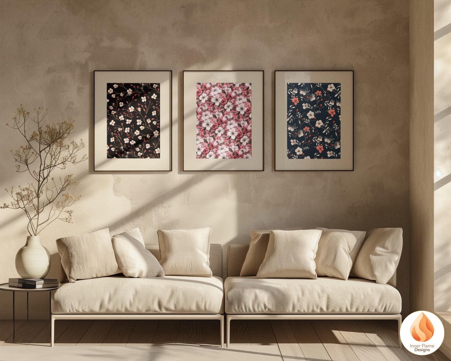 Japandi Rose Floral Surface Patterns | Seamless Patterns for Wallpaper, Textiles, Packaging and Digital Designs