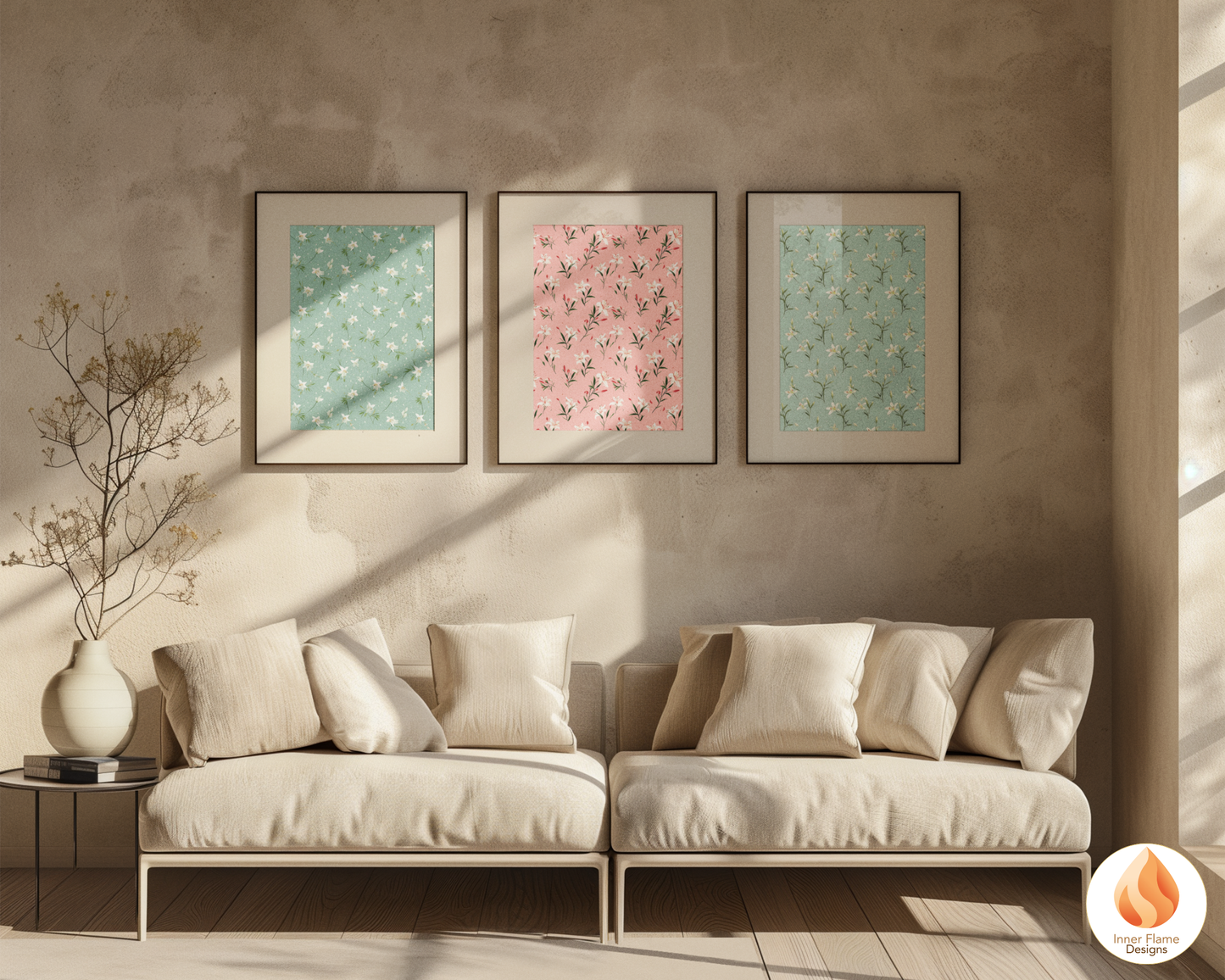 Japandi Lily Floral Surface Patterns | Seamless Patterns for Wallpaper, Textiles, Packaging and Digital Designs