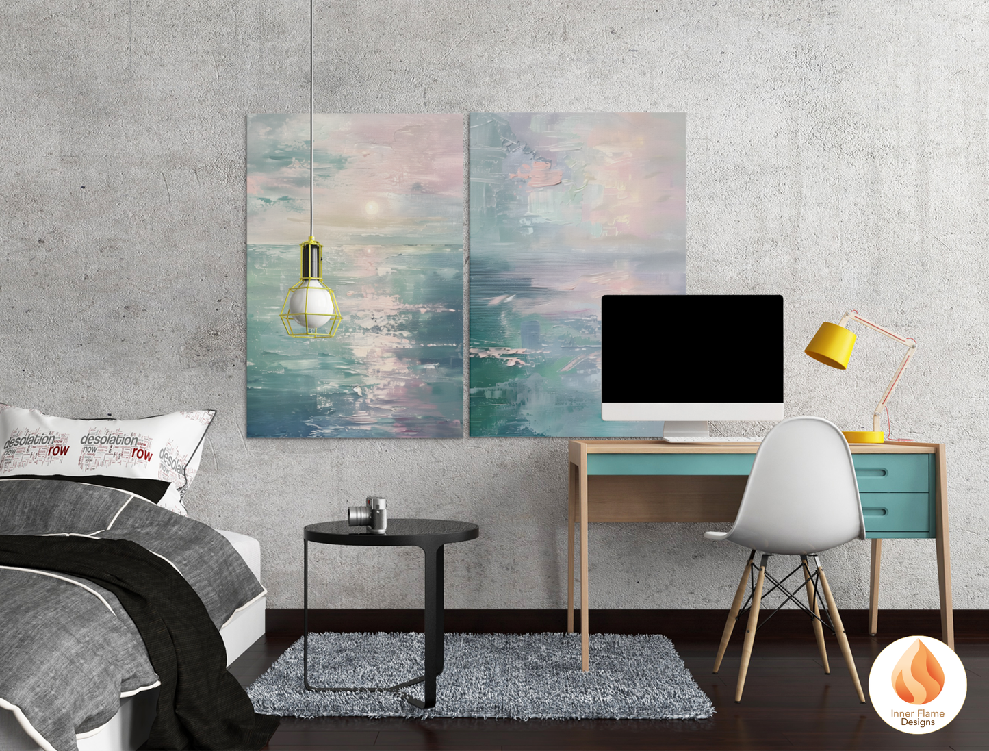 Translucent Minimalist Art for Modern Home Design | Triptych Artwork