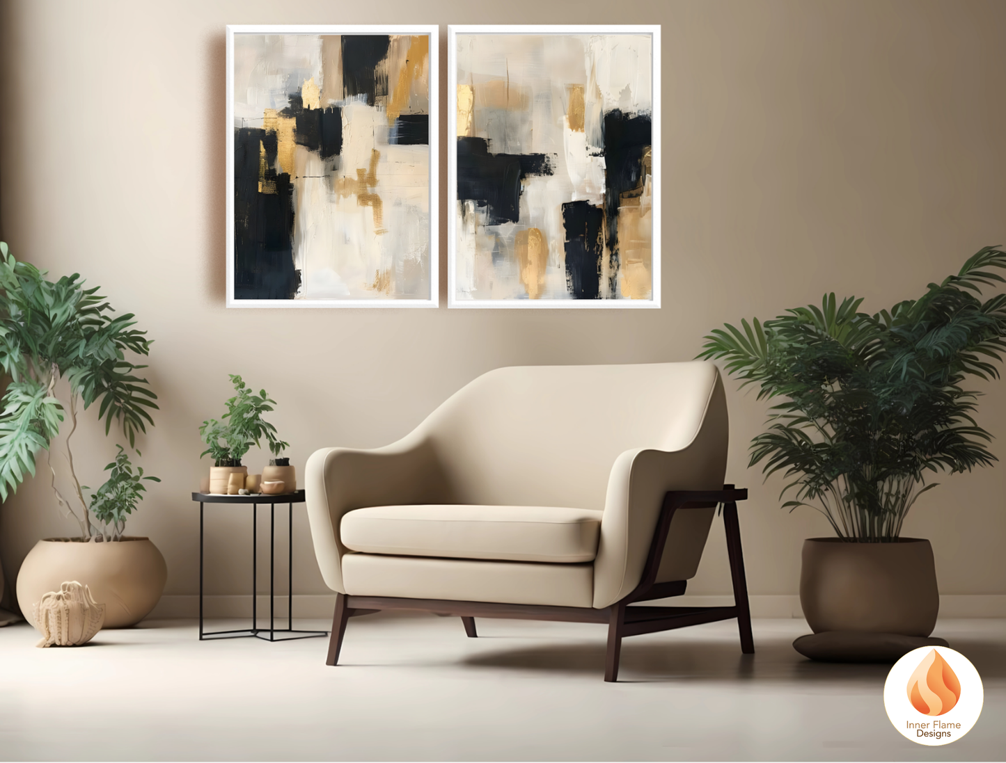 Sophisticated Minimalist Art for Modern Home Design | Triptych Artwork