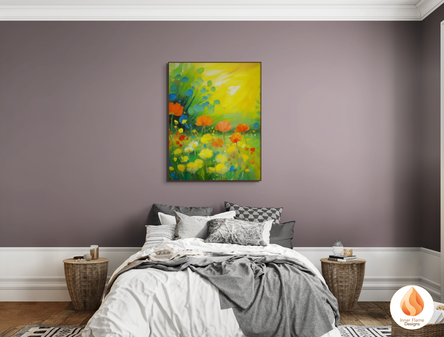 Cheerful Flower Artwork for Modern Home Design | Triptych Artwork