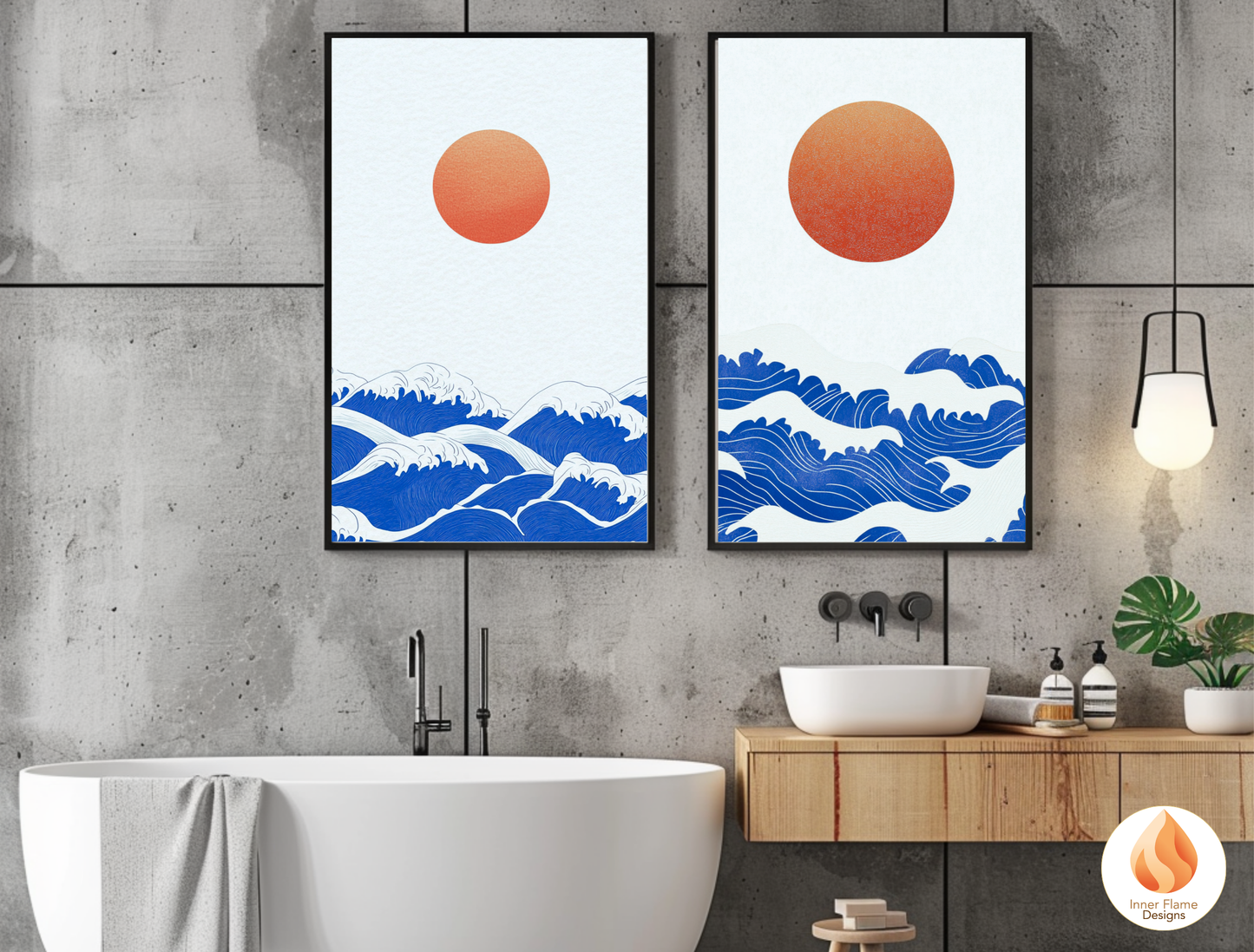 Vibrant Japandi Art for Modern Home Design | Diptych Artwork (Series 2)