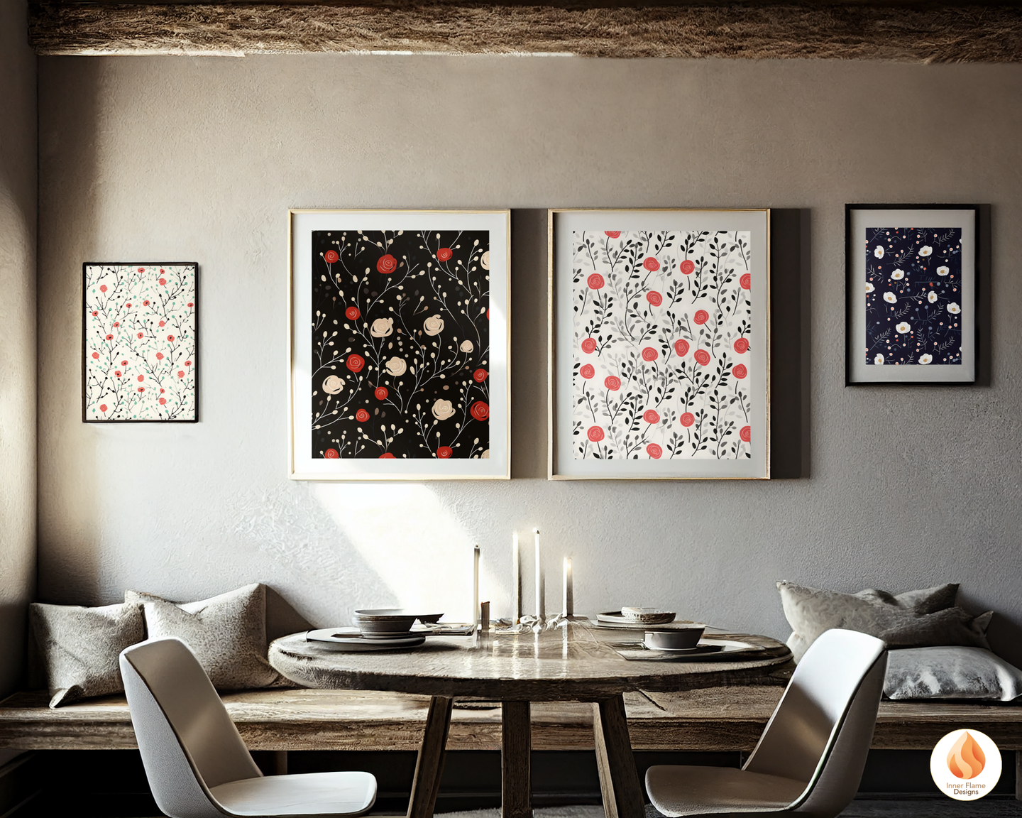 Minimalist Rose Floral Surface Patterns | Seamless Patterns for Wallpaper, Textiles, Packaging and Digital Designs