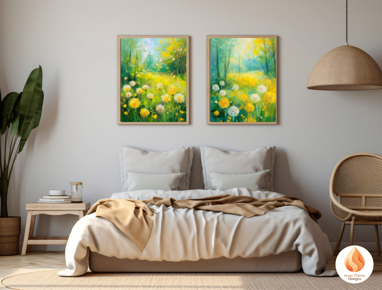Vibrant Flower Artwork for Modern Home Design | Triptych Artwork