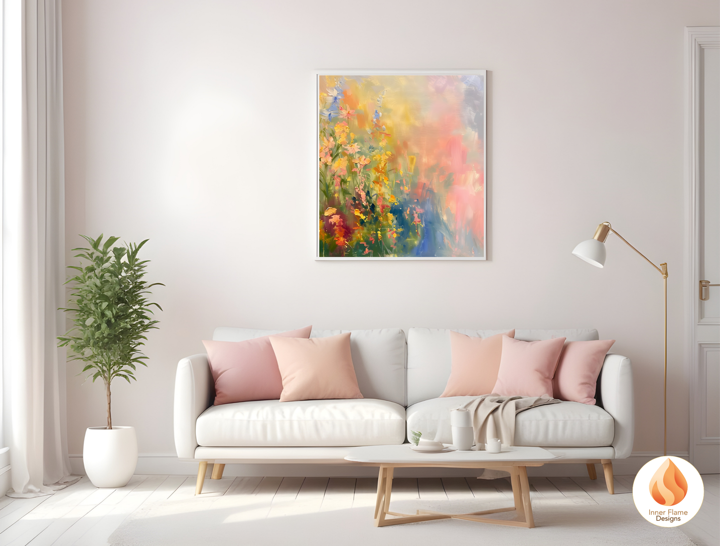 Dreamy Flower Artwork for Modern Home Design | Triptych Artwork