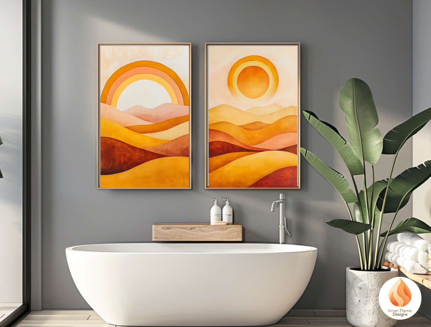 Vibrant Boho Wall Art Décor for Modern Home Design | Triptych Artwork