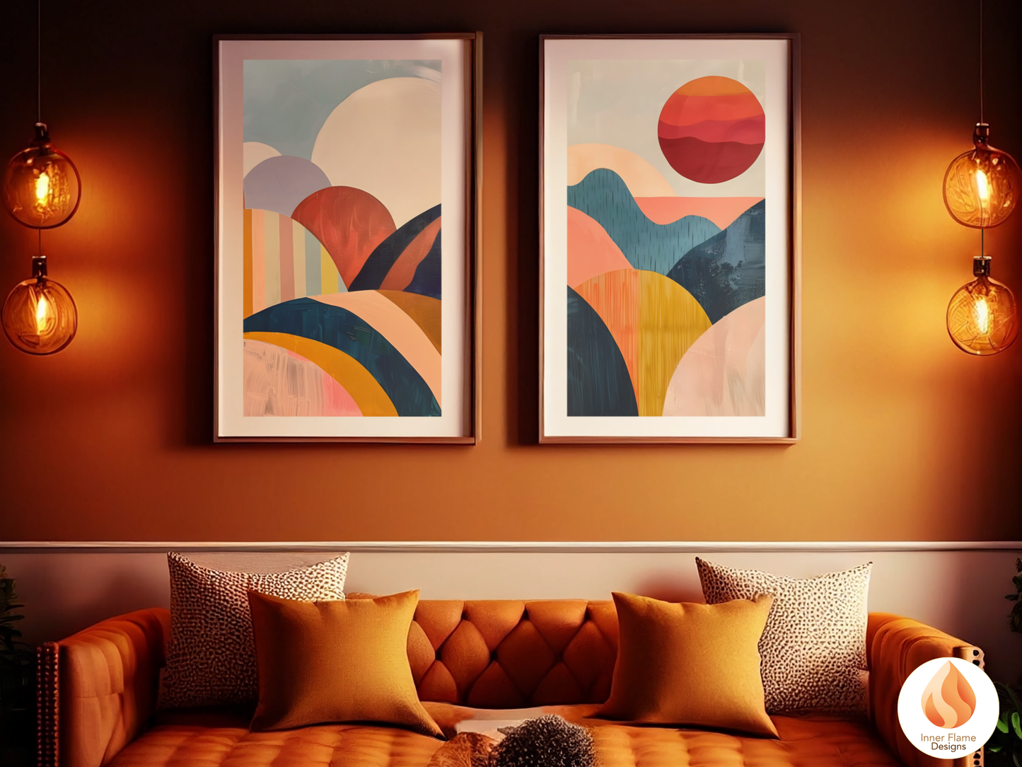 Eclectic Boho Wall Art Décor for Modern Home Design | Triptych Artwork (Series 5)
