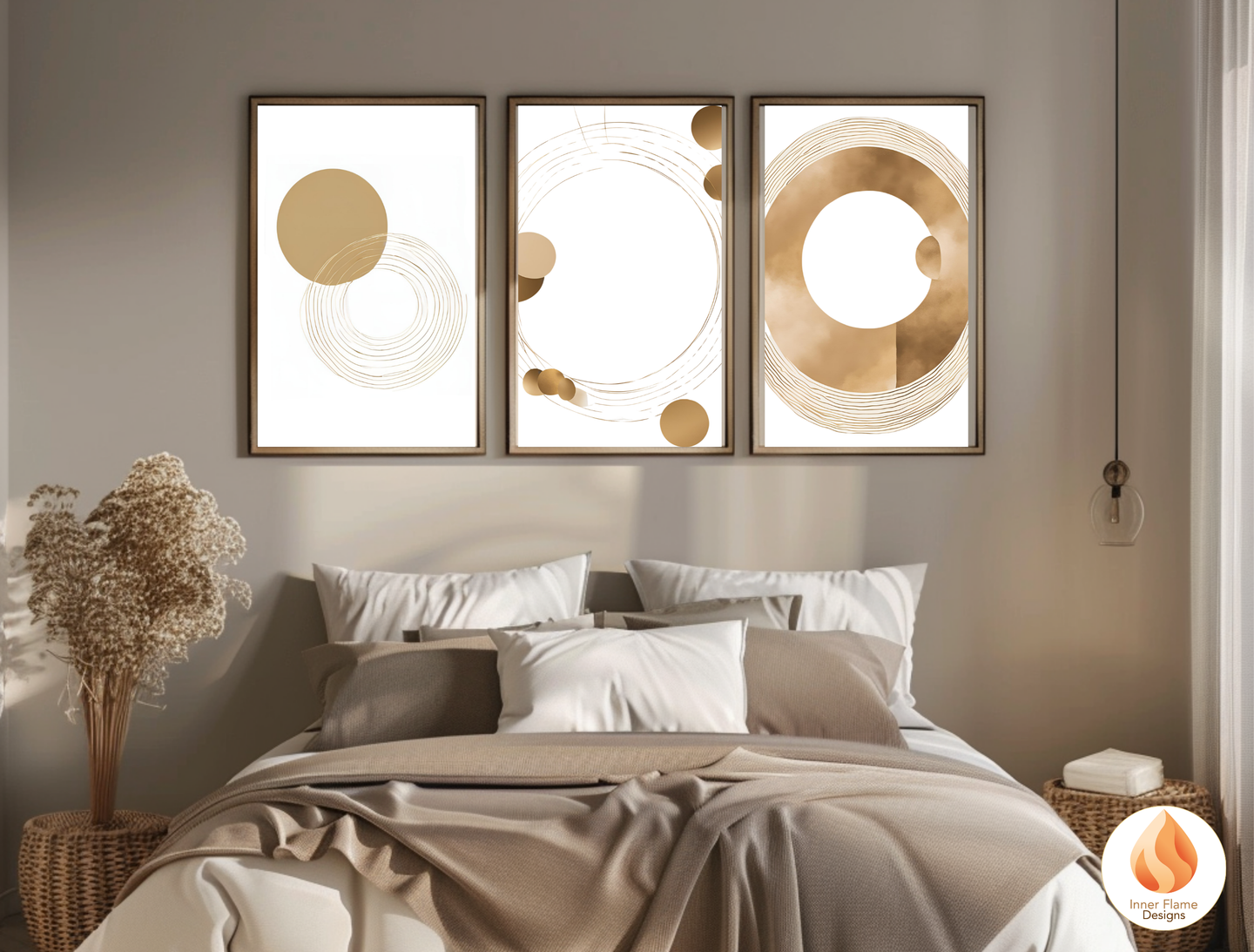 Stylish Geometric Artwork for Modern Home Design | Triptych Artwork