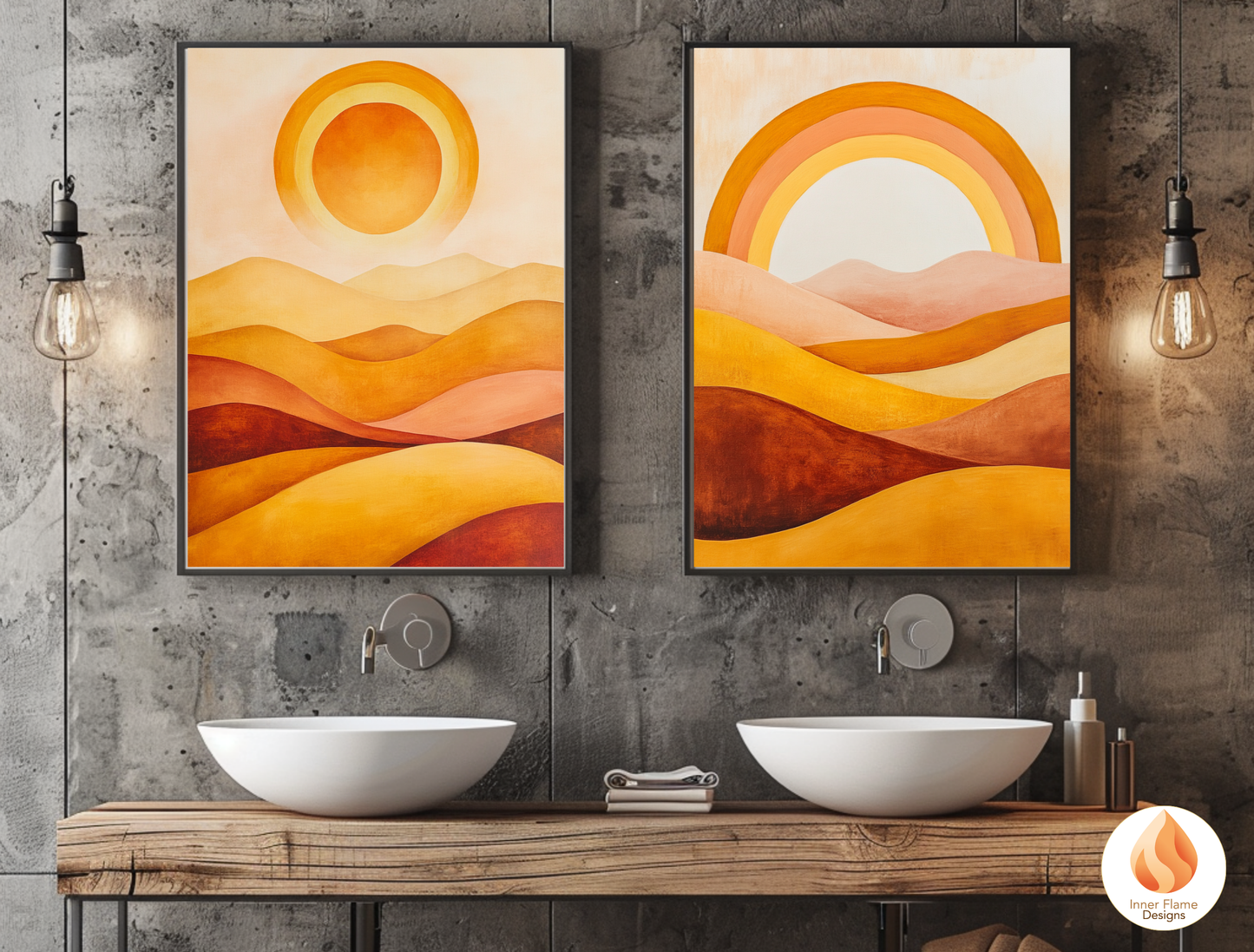Vibrant Boho Wall Art Décor for Modern Home Design | Triptych Artwork