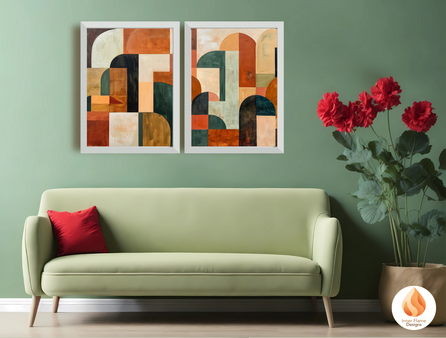 Distinctive Geometric Artwork for Modern Home Design | Triptych Artwork