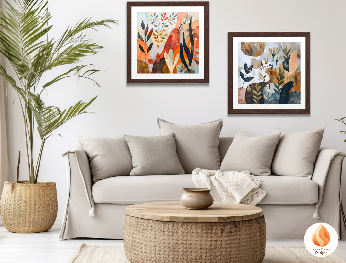 Modern Boho Wall Art Décor for Modern Home Design | Triptych Artwork (Series 3)