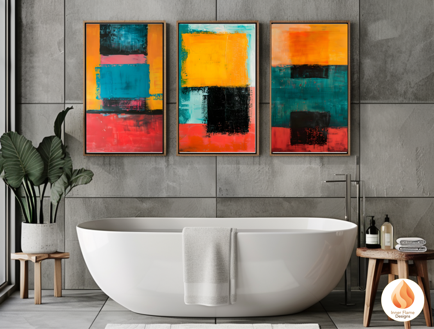 Radiant Minimalist Art for Modern Home Design | Triptych Artwork
