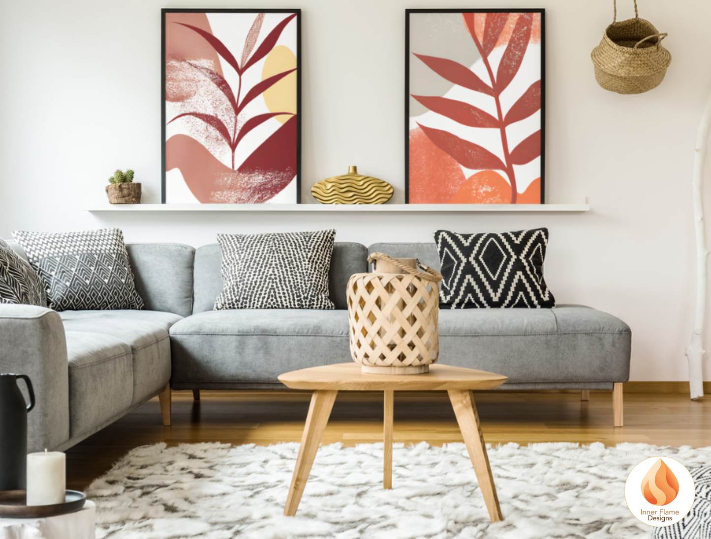 Bright Boho Wall Art Décor for Modern Home Design | Four Piece Wall Art