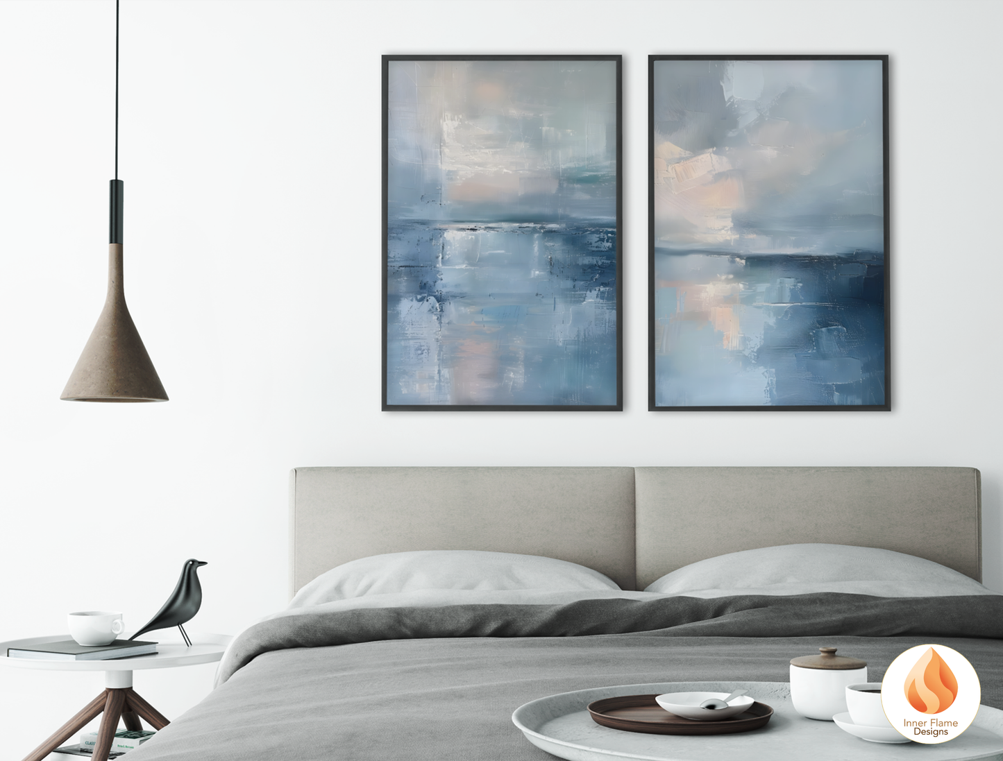 Serene Minimalist Art for Modern Home Design | Triptych Artwork