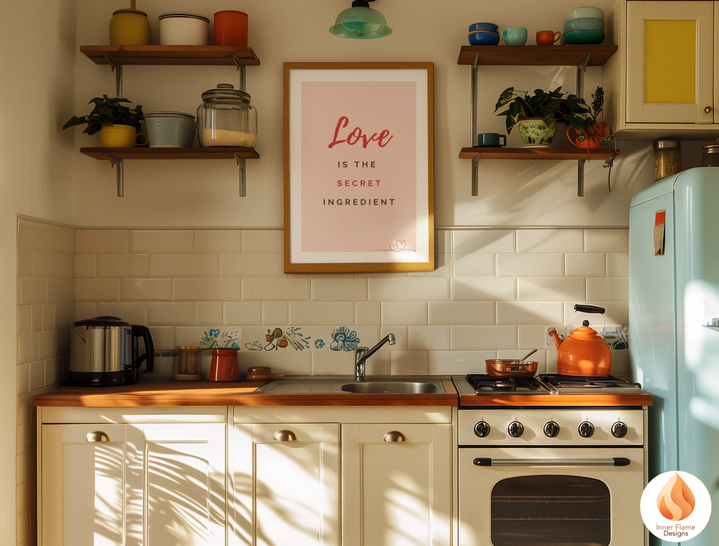Motivational Poster with Quote on Family and Togetherness 2 - "Love Is The Secret Ingredient"
