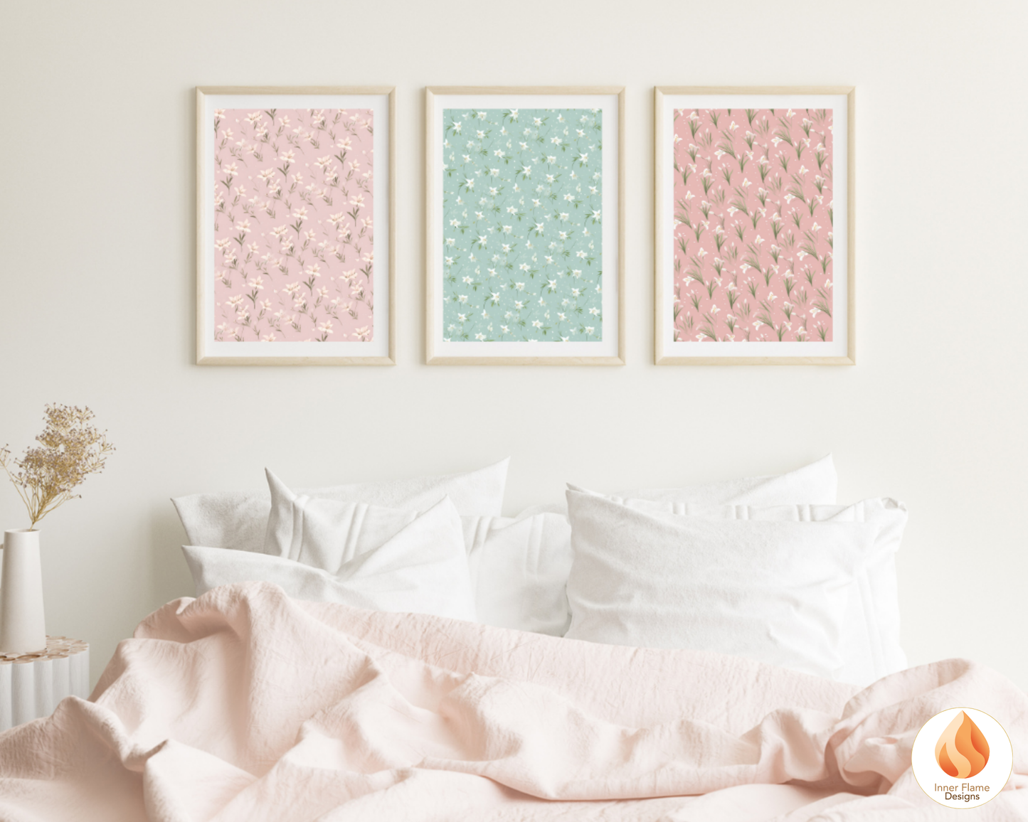 Japandi Lily Floral Surface Patterns | Seamless Patterns for Wallpaper, Textiles, Packaging and Digital Designs
