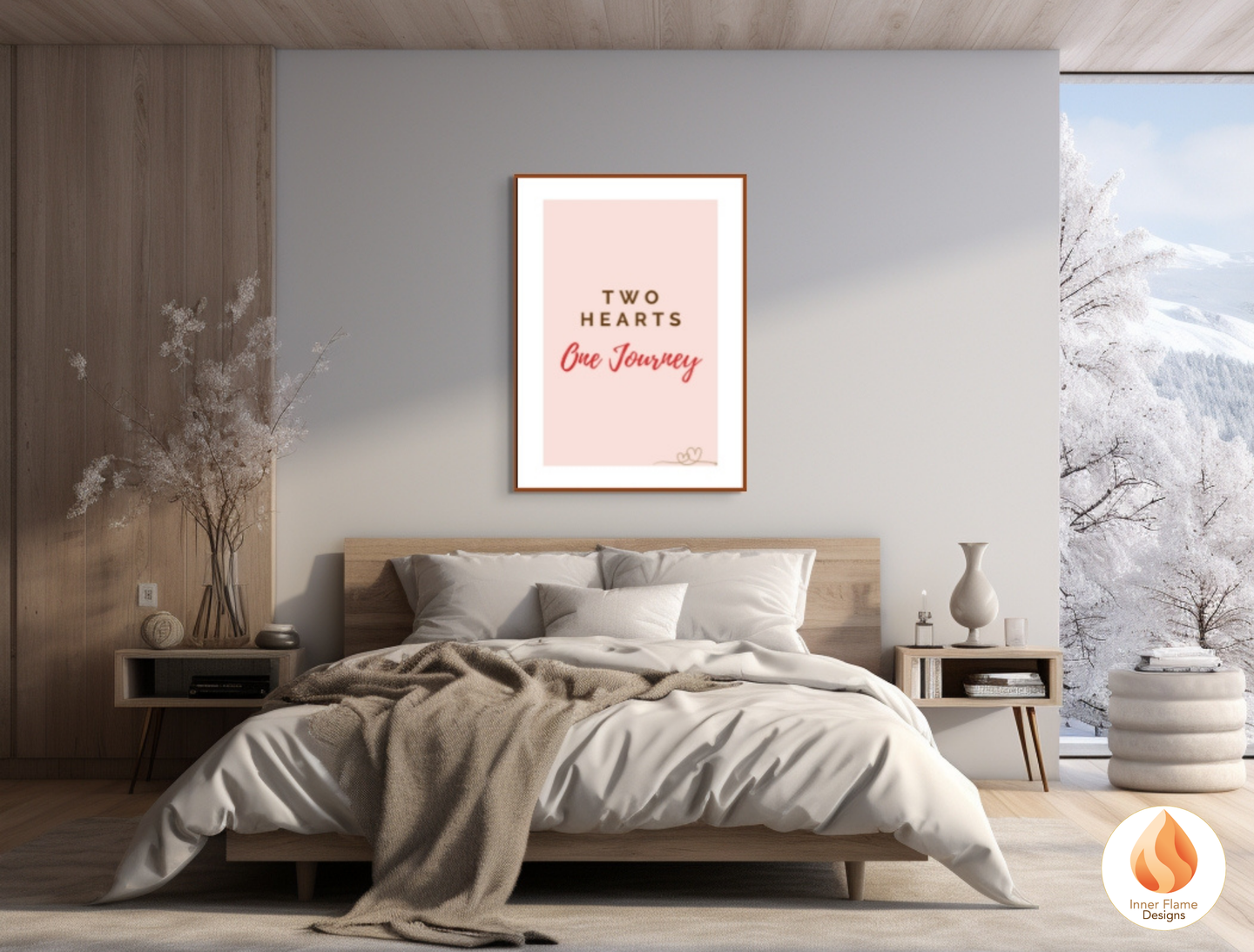 Motivational Poster with Love Inspirational Quote 3 - "Two Hearts, One Journey"