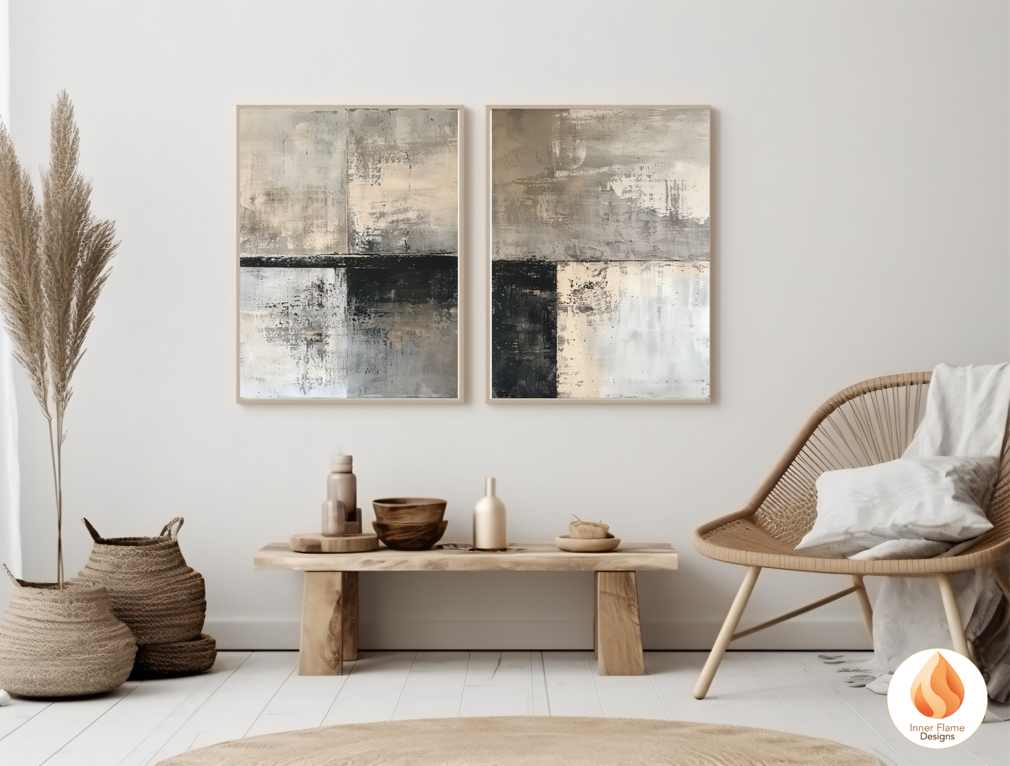 Classy Minimalist Art for Modern Home Design | Triptych Artwork