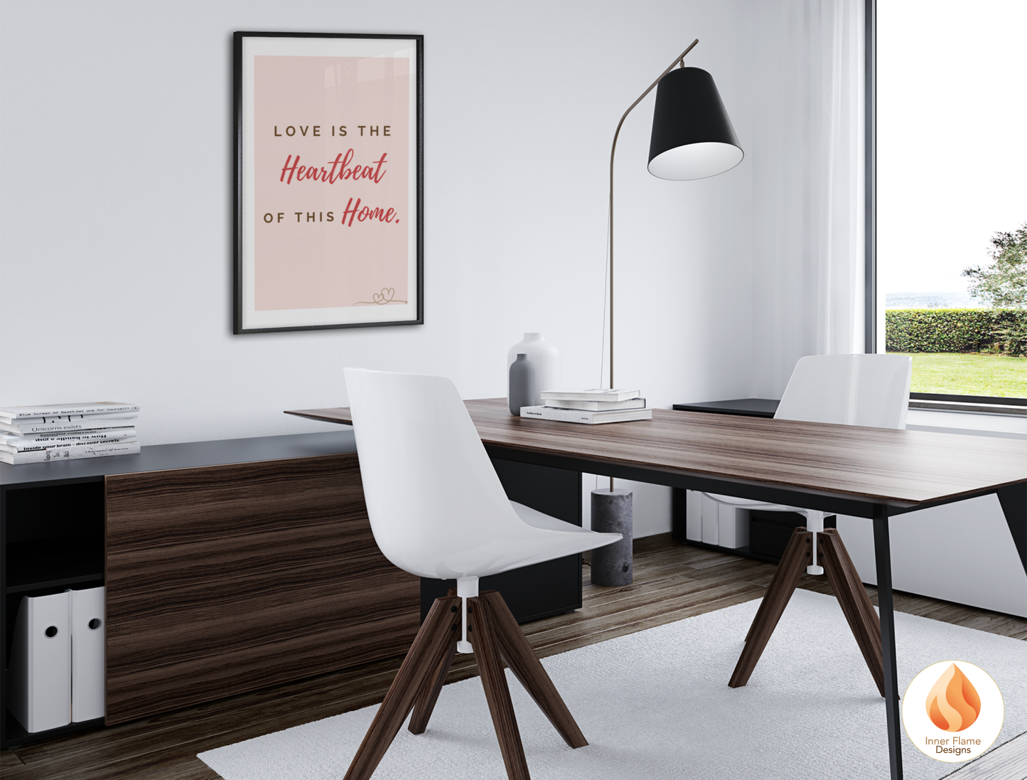 Motivational Poster with Love Inspirational Quote 4 - "Love Is The Heartbeat Of This Home"