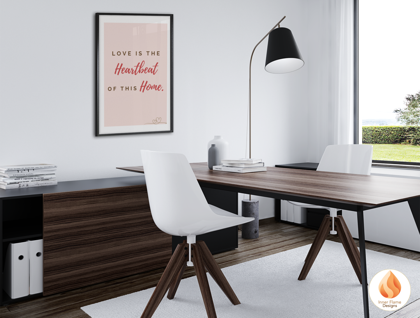 Motivational Poster with Love Inspirational Quote 4 - "Love Is The Heartbeat Of This Home"