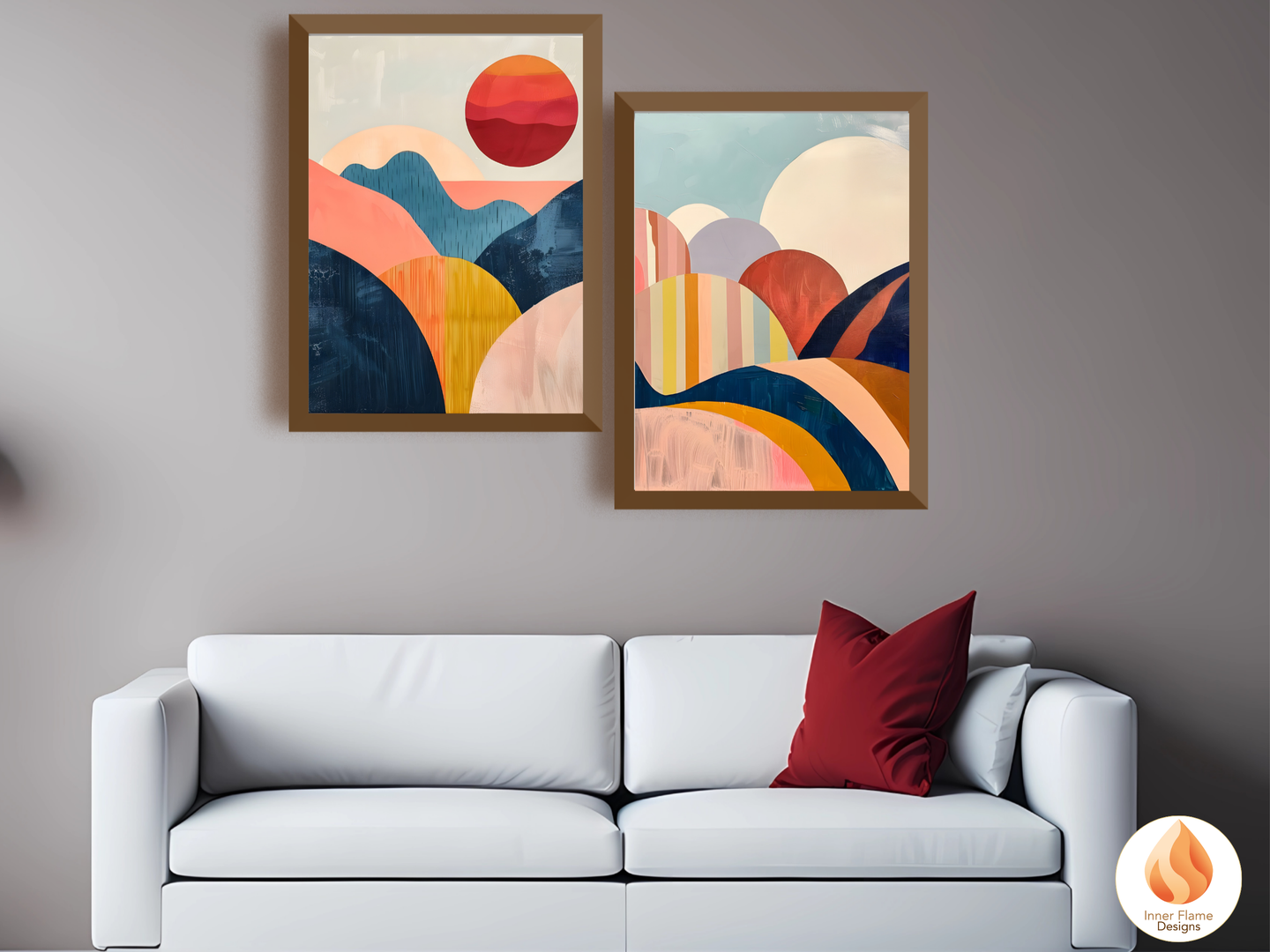Eclectic Boho Wall Art Décor for Modern Home Design | Triptych Artwork (Series 5)