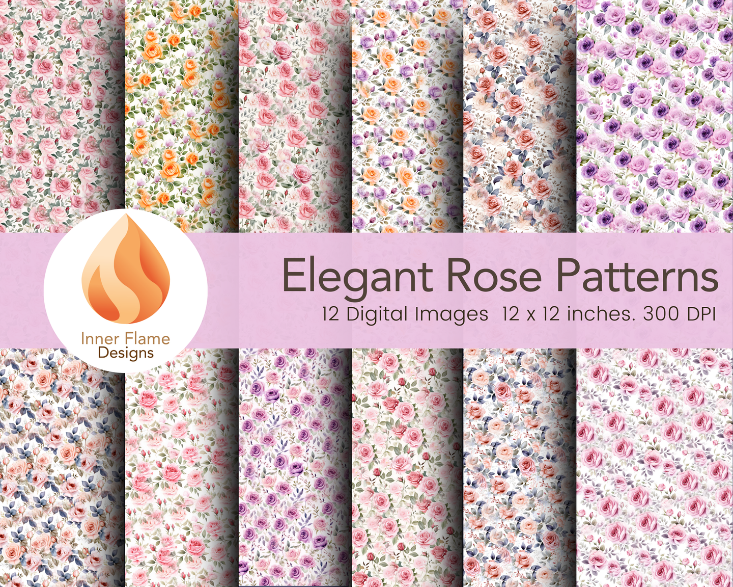 Elegant Rose Floral Surface Patterns | Seamless Patterns for Wallpaper, Textiles, Packaging and Digital Designs