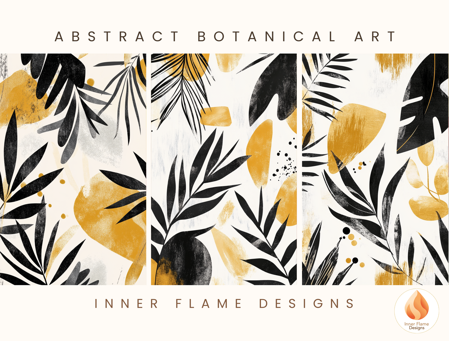 Expressive Botanical Art for Modern Home Design | Triptych Artwork