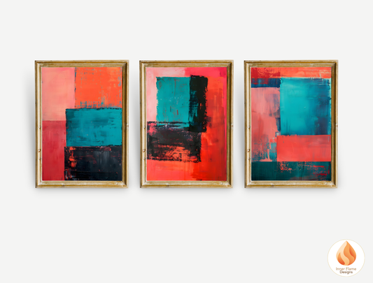 Expressive Minimalist Art for Modern Home Design | Triptych Artwork