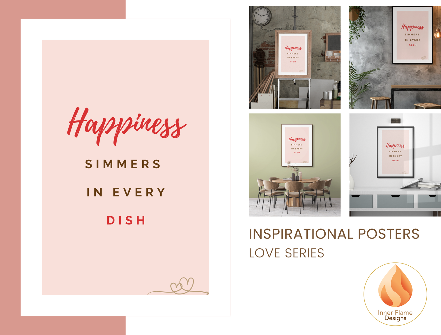 Motivational Poster with Quote on Family and Togetherness 4 - "Happiness Simmers In Every Dish"