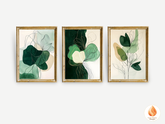 Bold Line Art for Modern Home Design | Triptych Artwork