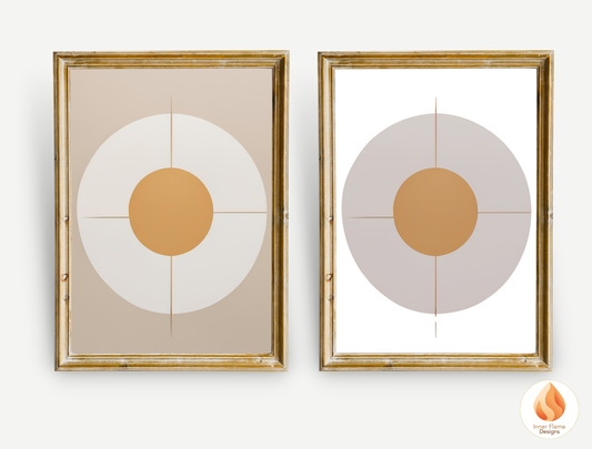 Minimalist Geometric Artwork for Modern Home Design | Diptych Artwork