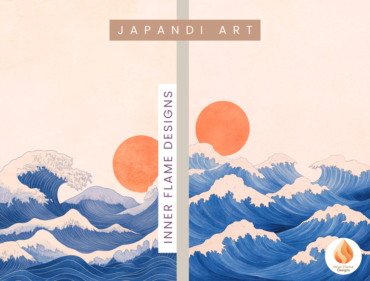 Vibrant Japandi Art for Modern Home Design | Diptych Artwork (Series 1)