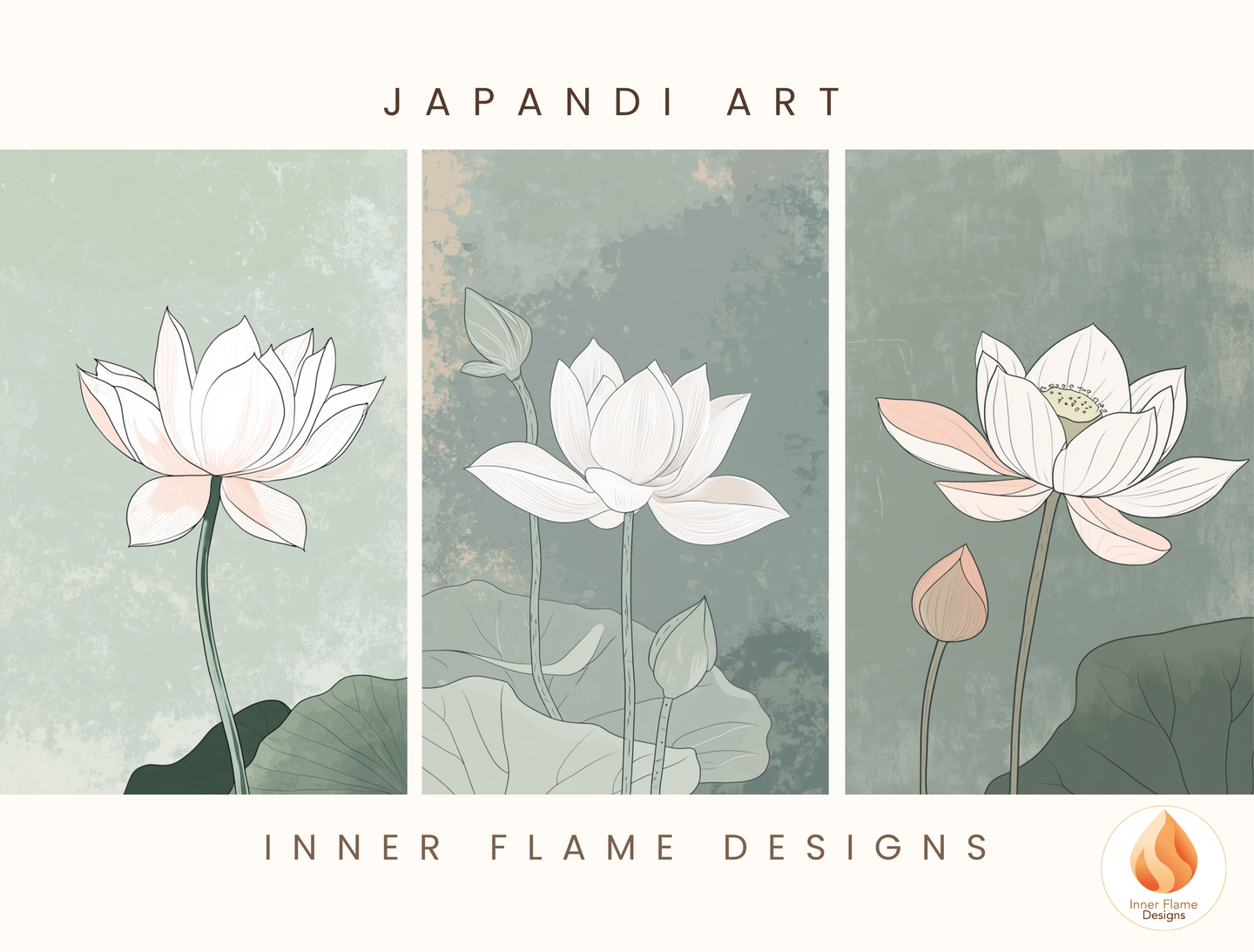 Subtle Japandi Art for Modern Home Design | Triptych Artwork (Series 5)