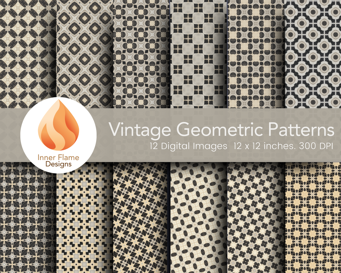 Vintage Geometric Surface Patterns | Seamless Patterns for Wallpaper, Textiles, Packaging and Digital Designs