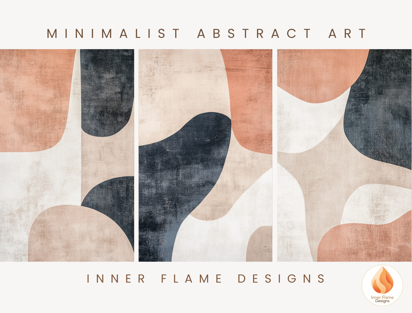 Organic Minimalist Art for Modern Home Design | Triptych Artwork