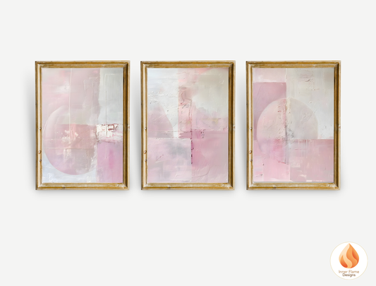 Dreamy Minimalist Art for Modern Home Design | Triptych Artwork